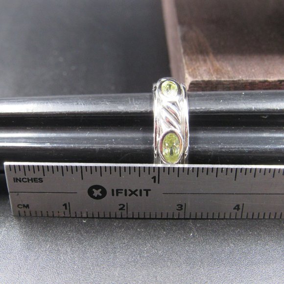 Size 5.25 Sterling Green Cubic Zirconia Ring - Picture 6 of 7